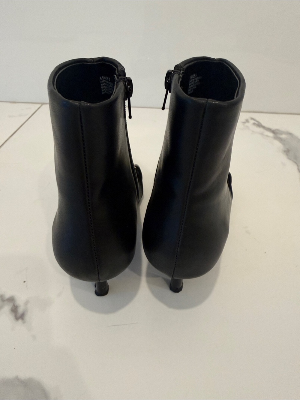 BCBGeneration Black Pointed Toe Ankle Booties with Gold Horsebit - Picture 3 of 5